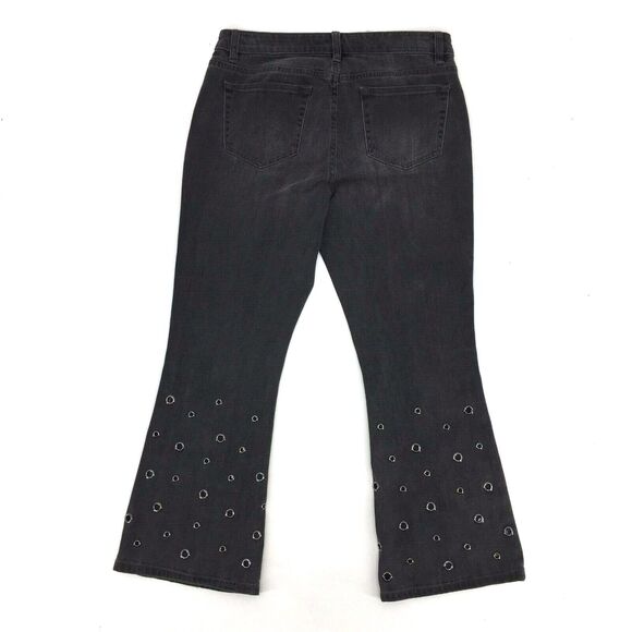 Michael Kors Women's Trombetta Crop Leg Jeans Sz 2 Charcoal Black Button Fly NWT - Picture 6 of 9